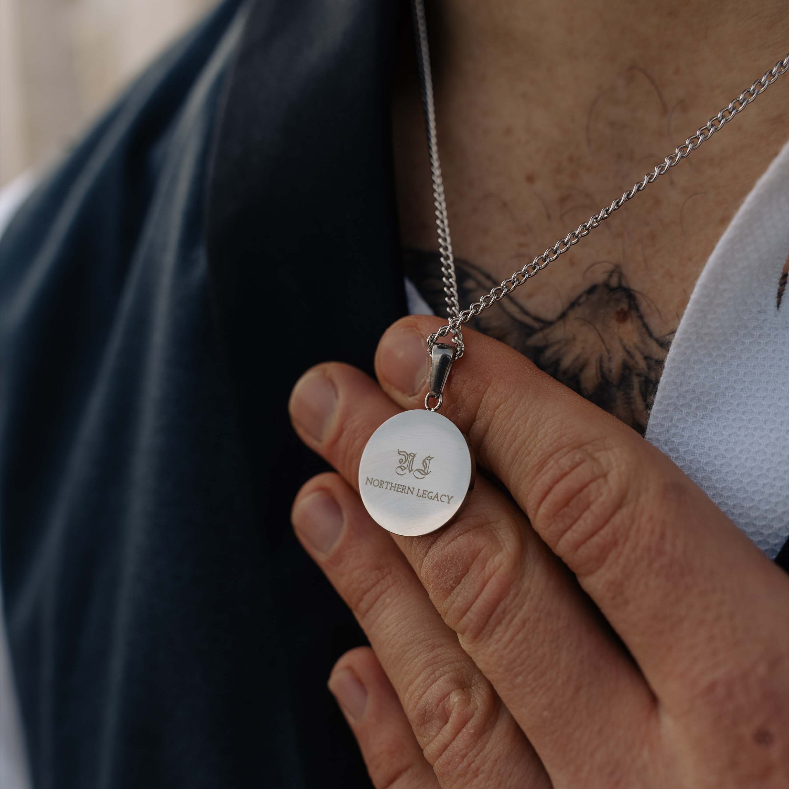 Compass halskæde - Sølvtonet