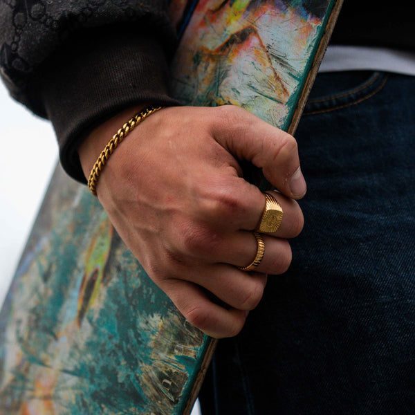 SIEMPRE CUT BAND RING (GULD)