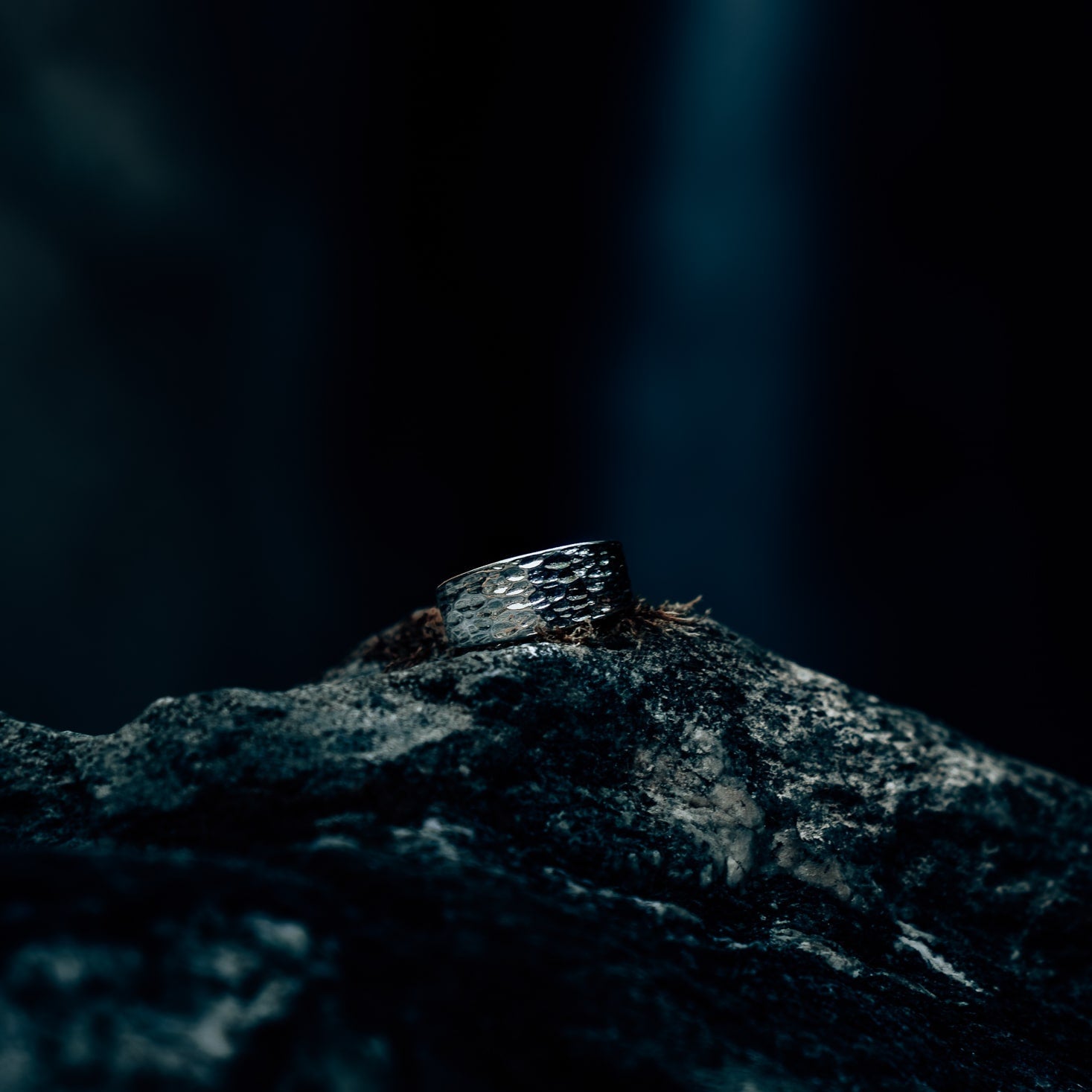 Hammered Signature - Sølvtonet ring