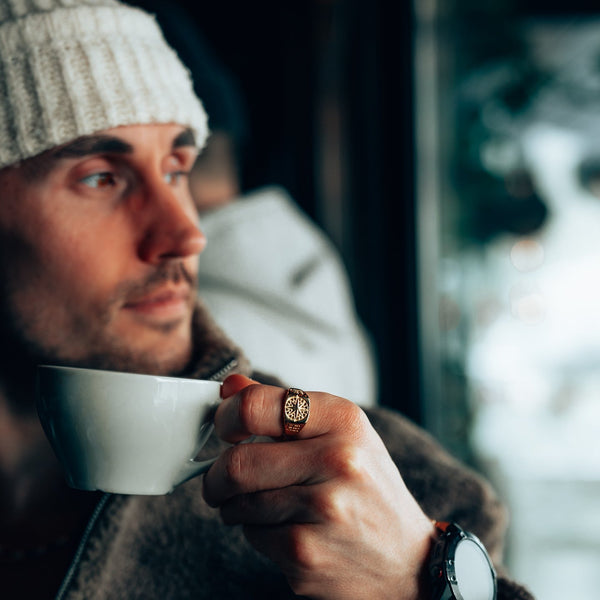 COMPASS SIGNET RING (GULD)