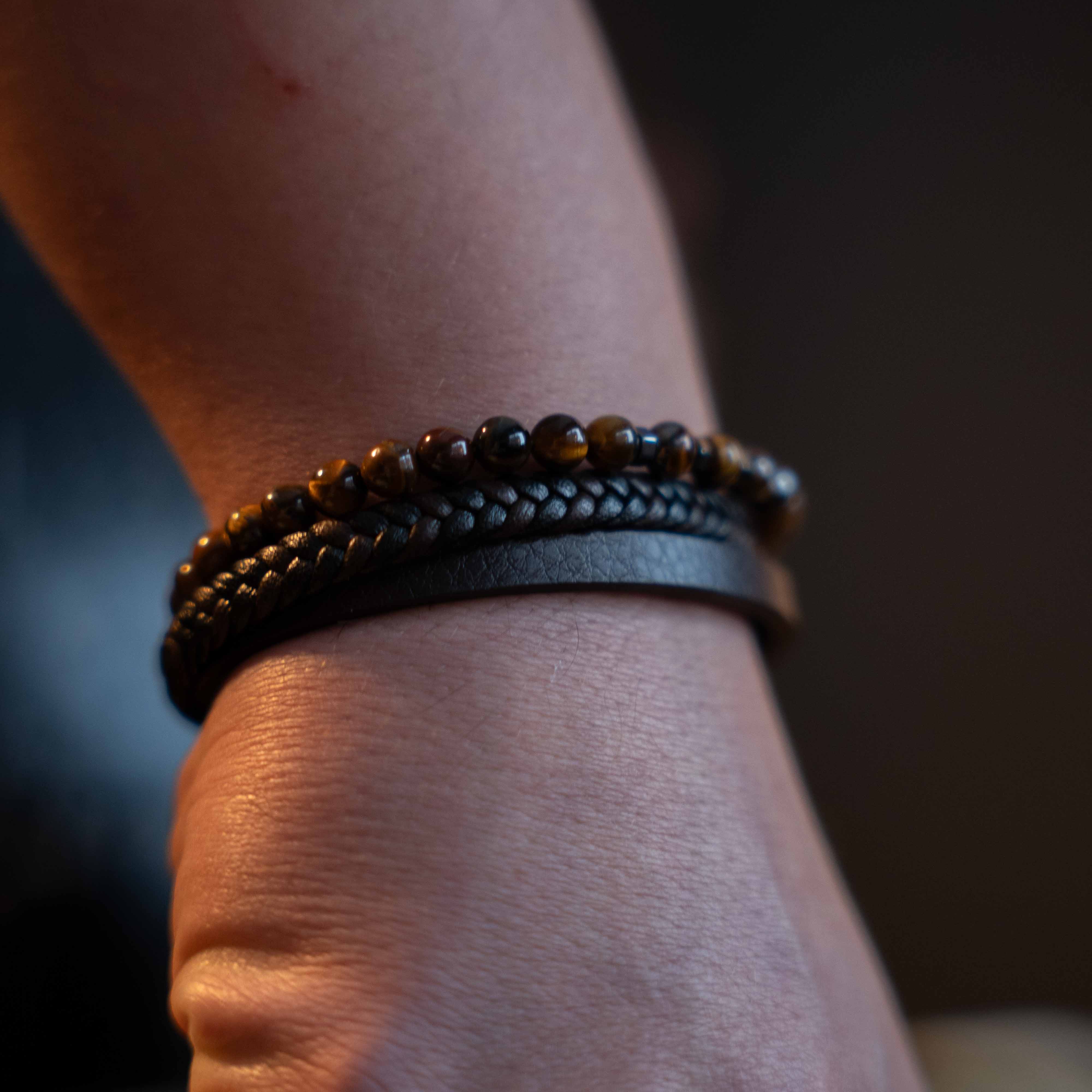 Ember Læder og Perler Armbånd