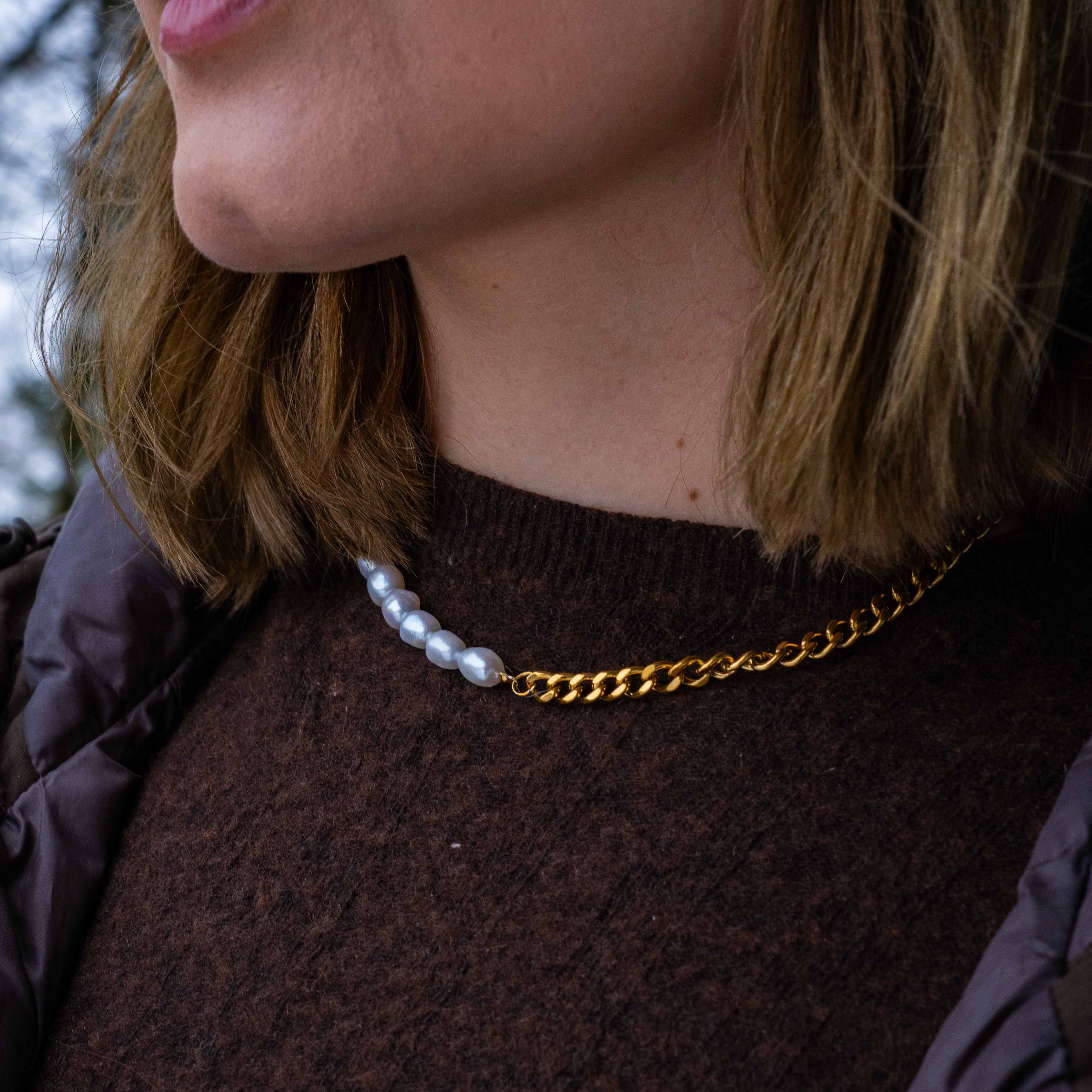 Kattegat Perle halskæde, Guldbelagt