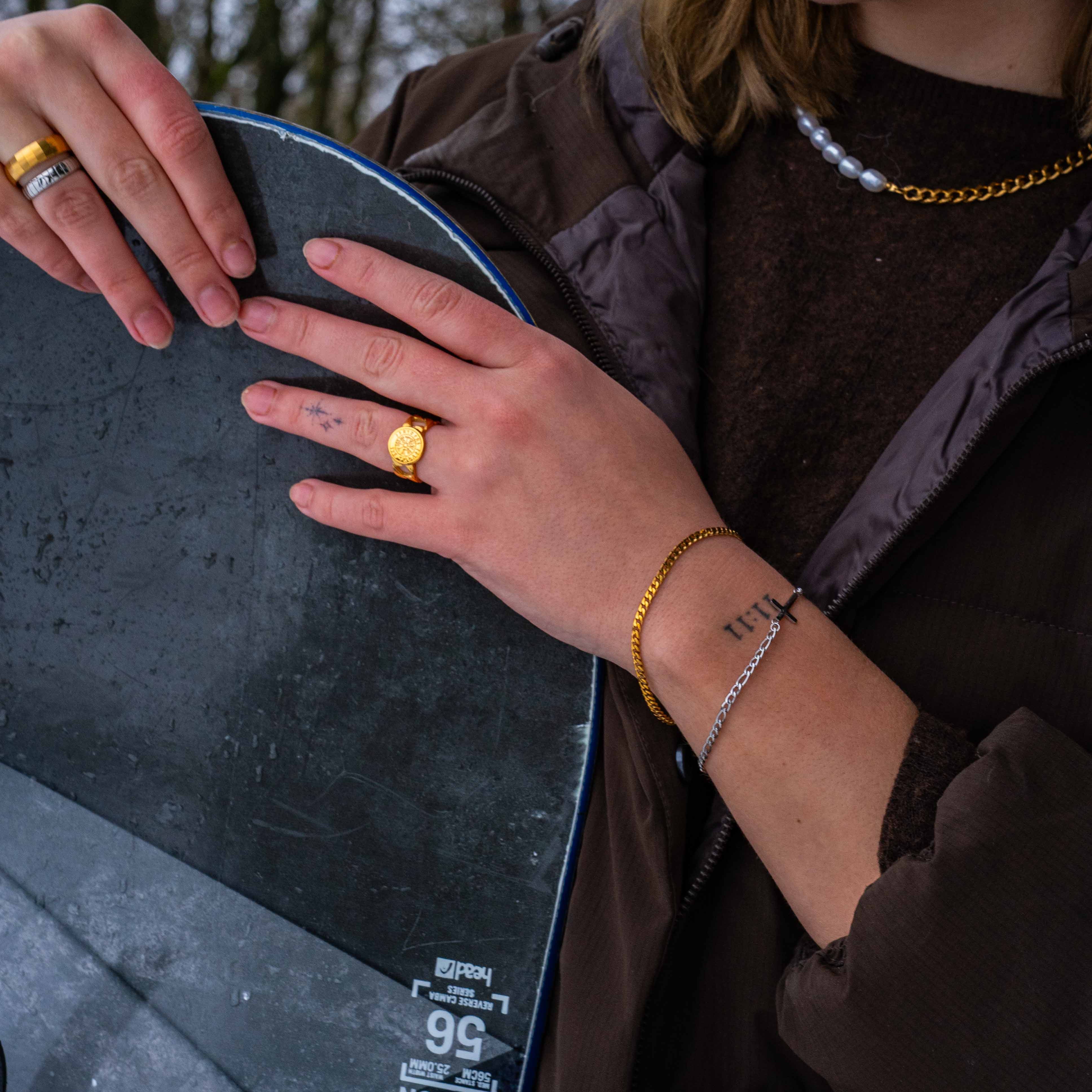 Minimal Sequence armbånd, Guldbelagt