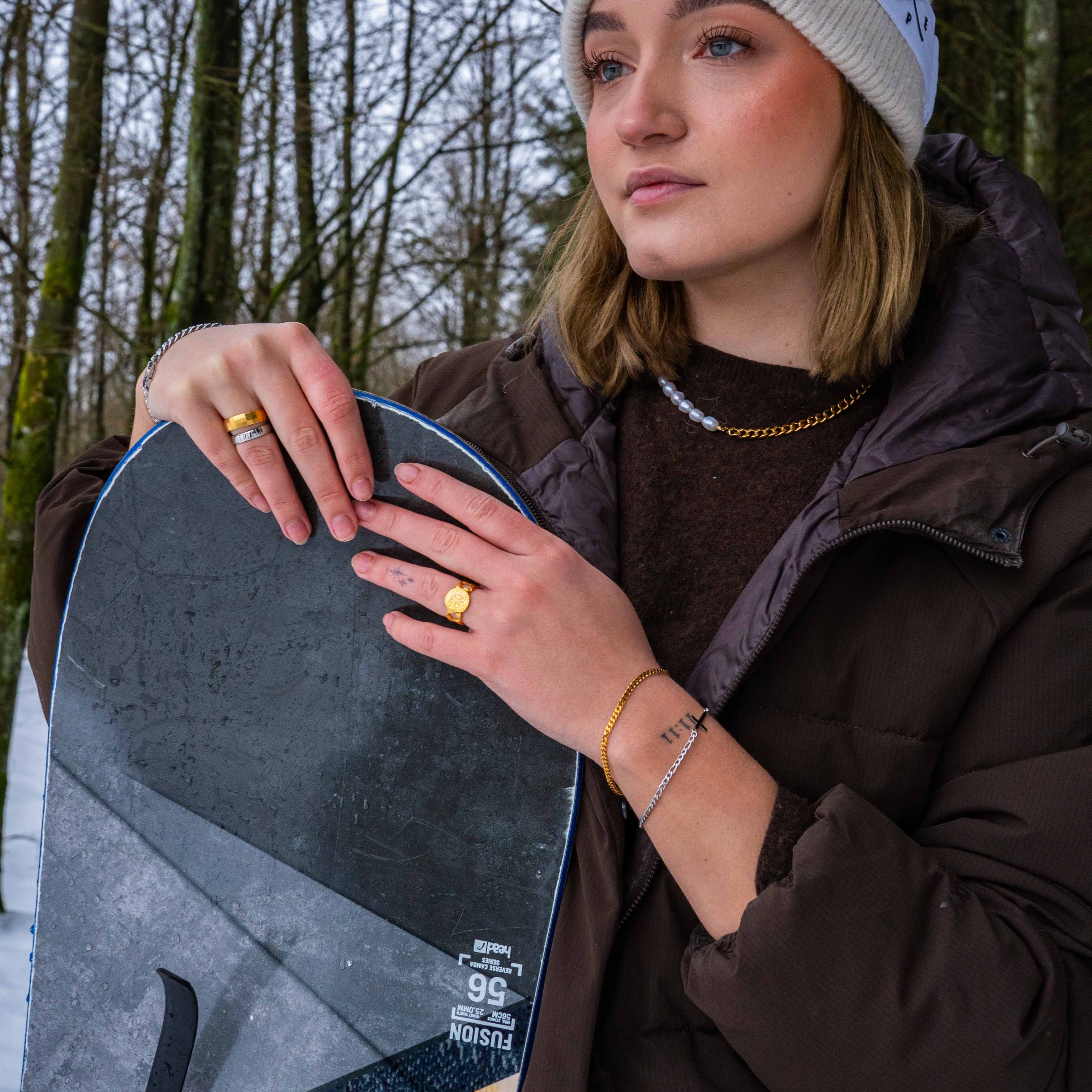 Minimal Sequence armbånd, Guldbelagt