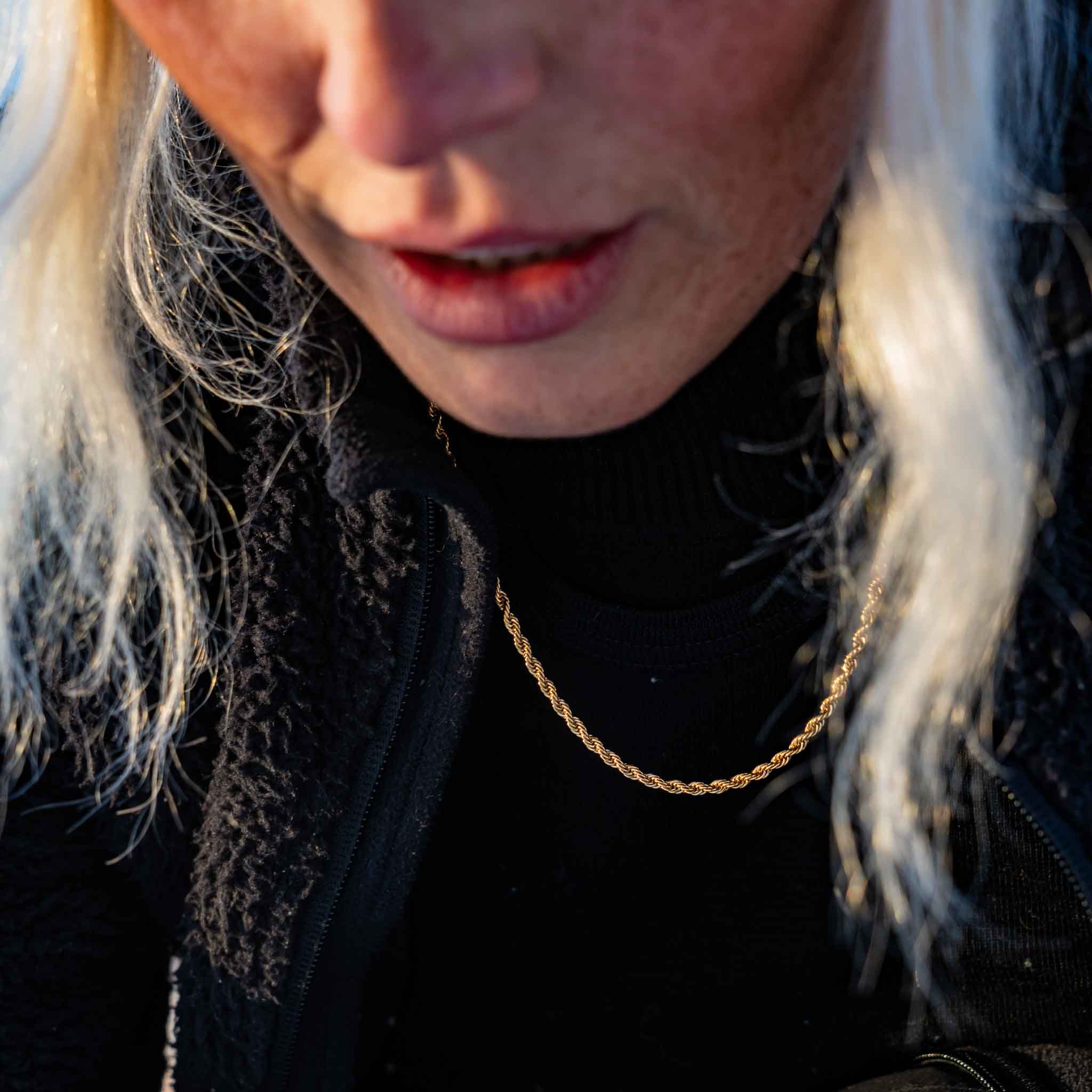 Rope halskæde, Guldbelagt