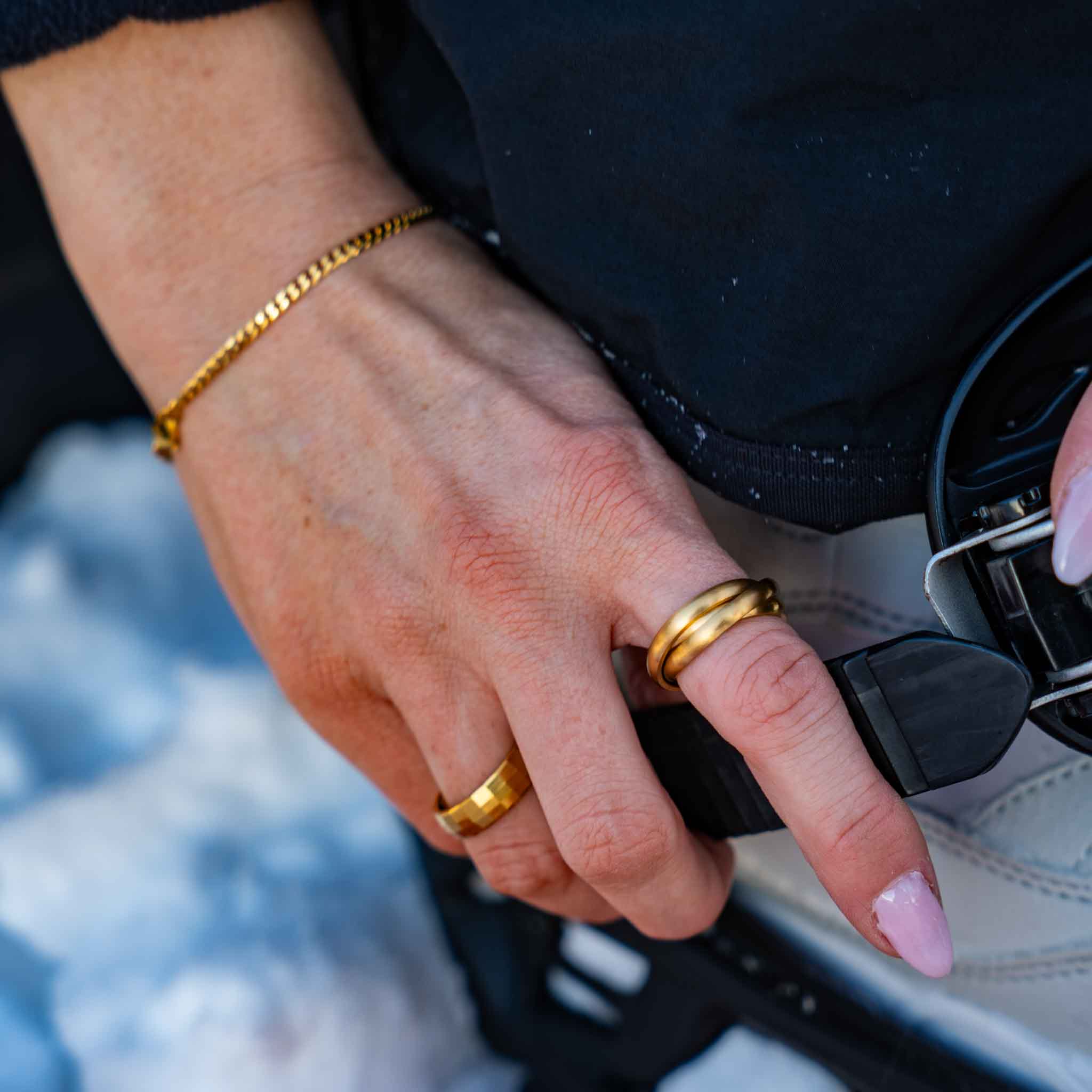 Helix band ring, Guldbelagt