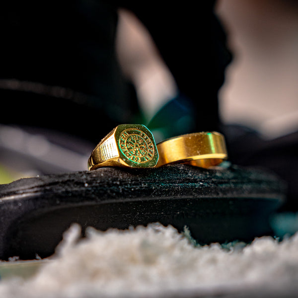 VEGVISIR SIGNET RING (GULD)