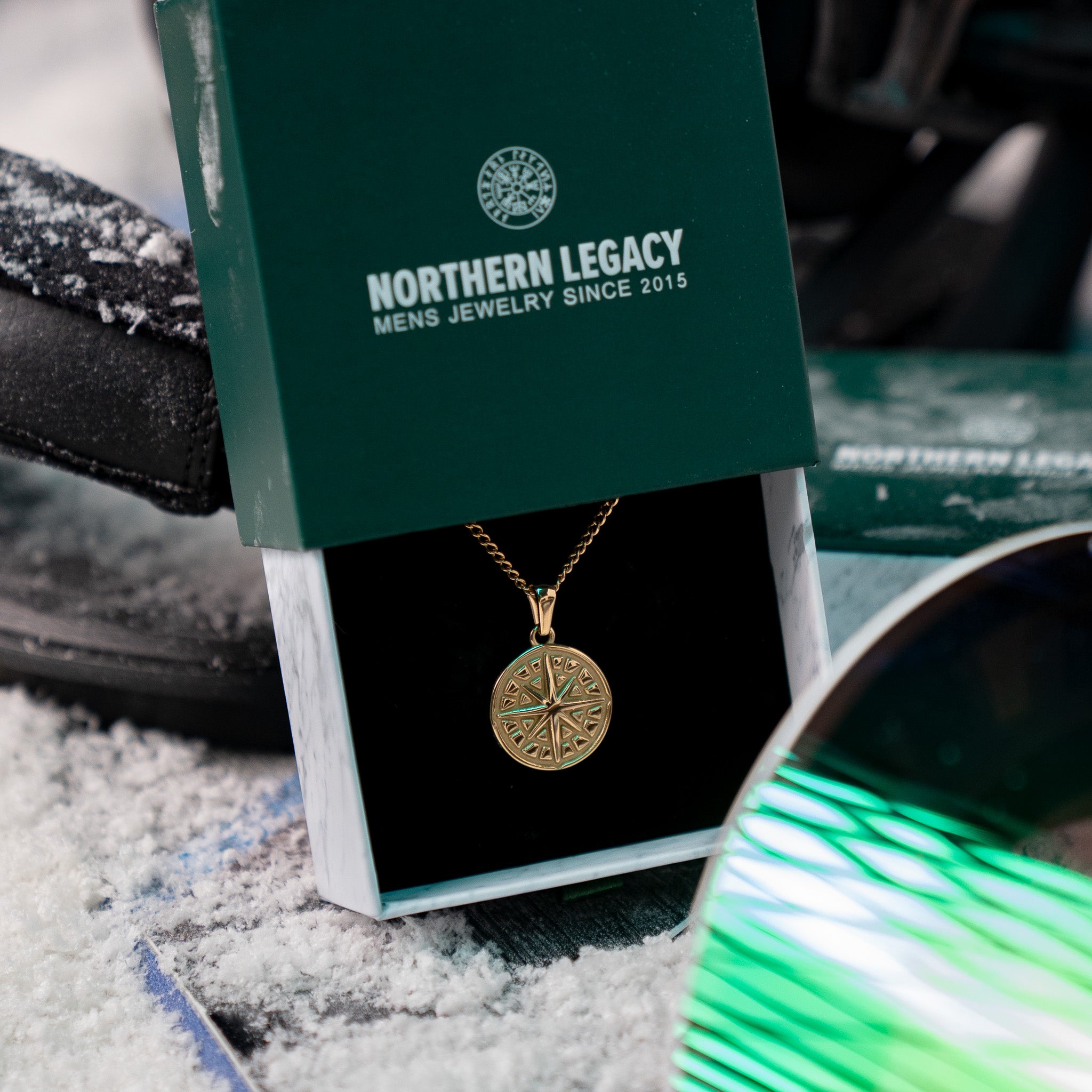 Compass halskæde 2.0 - Guldtonet