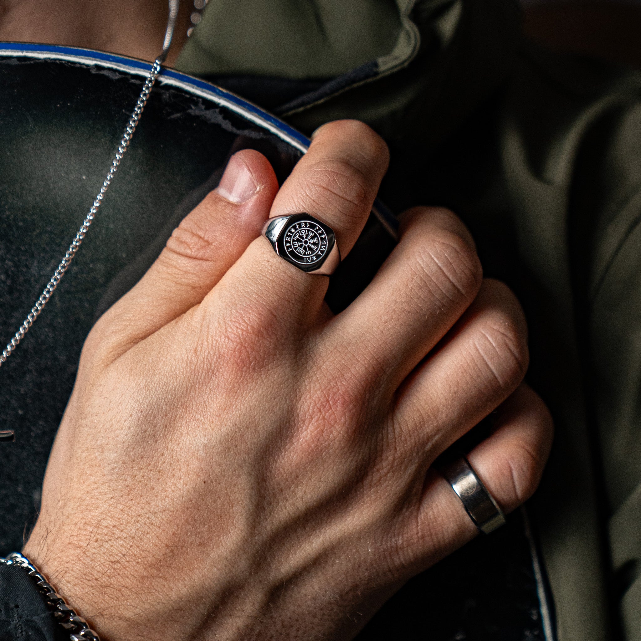 Vegvisir Signature - Sølvtonet ring