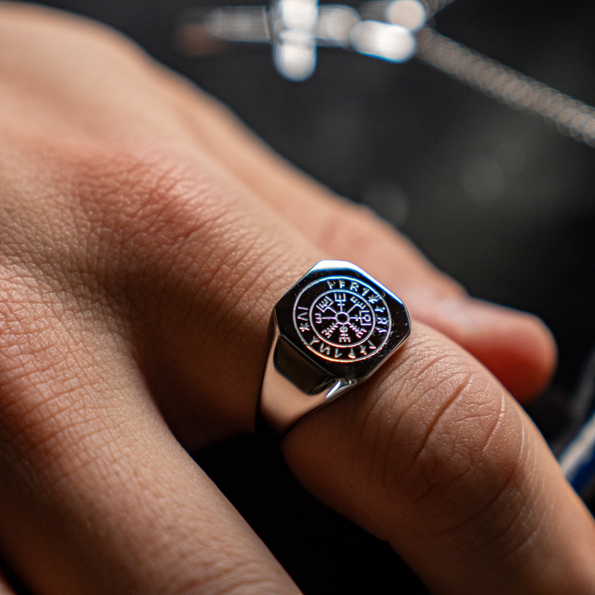 Vegvisir Signature - Sølvtonet ring