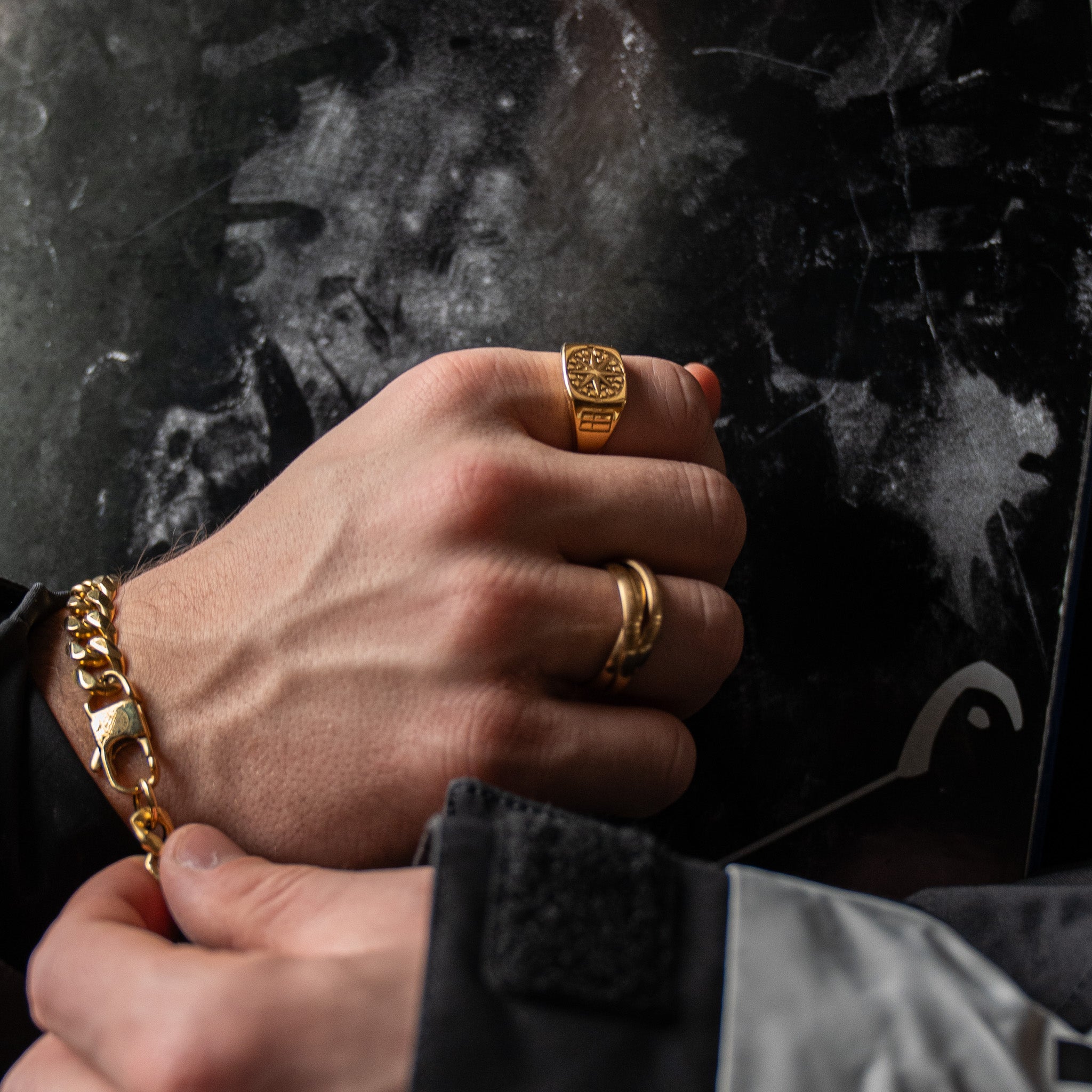 Helix band ring - Guldtonet