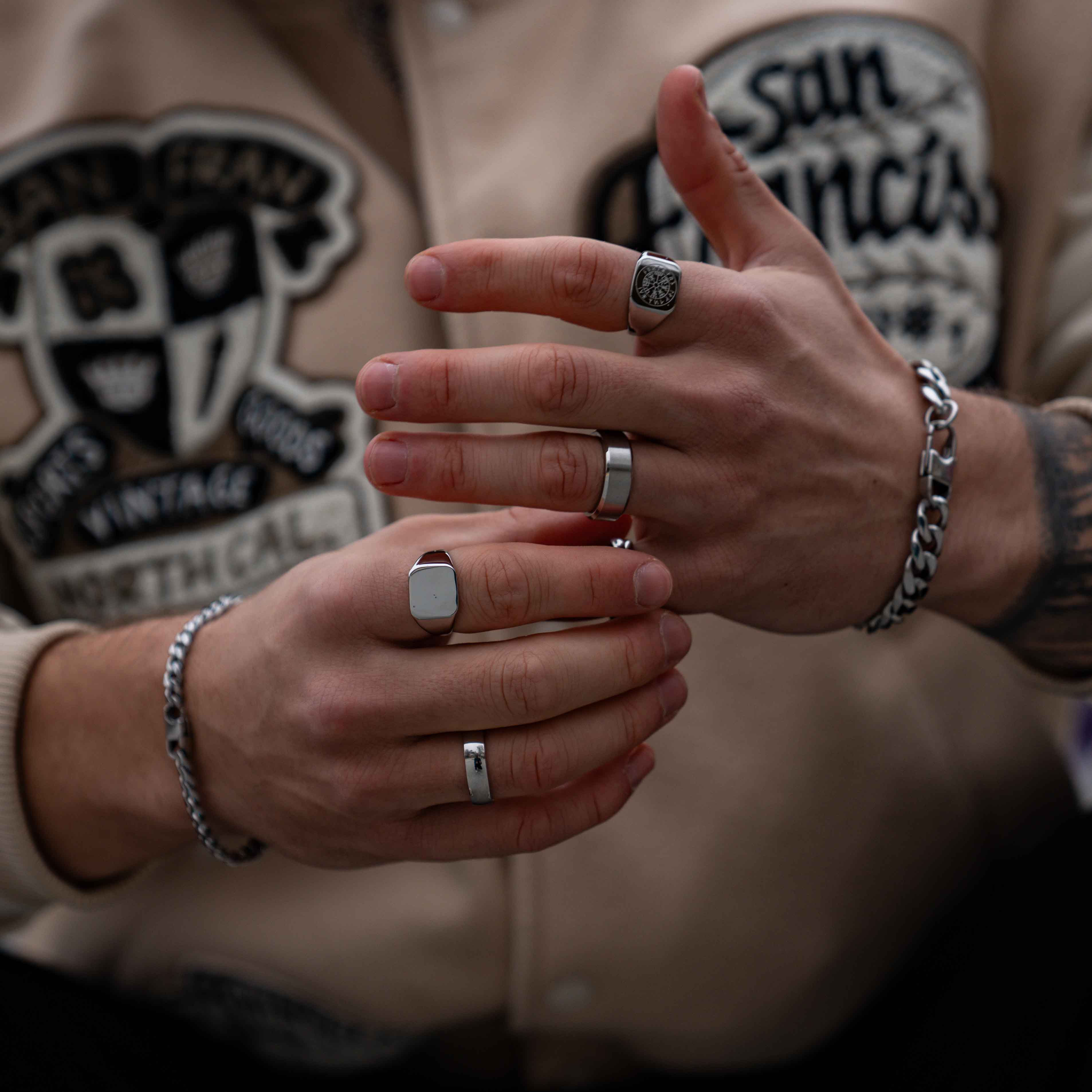 Vegvisir Signature - Sølvtonet ring