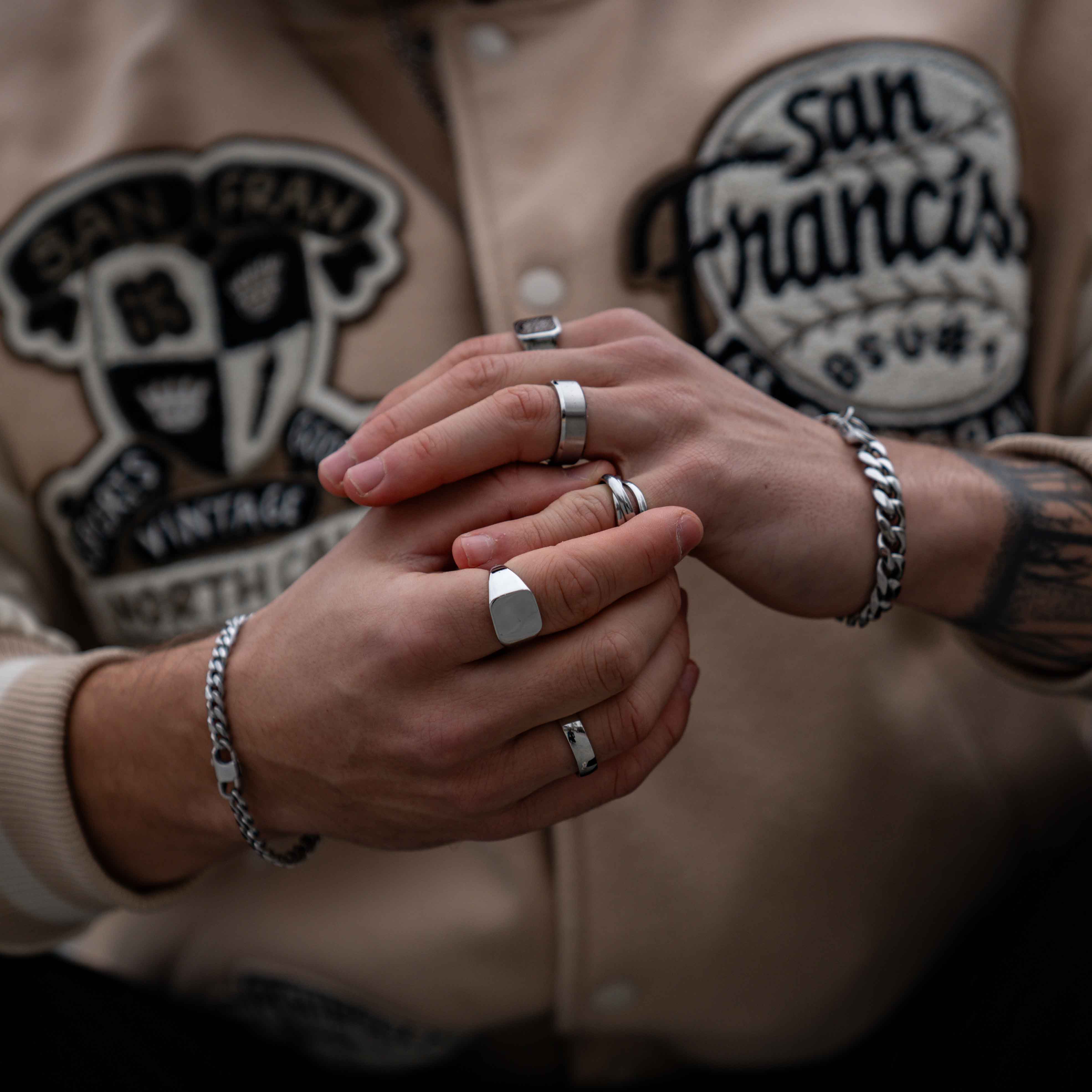 Helix band ring - Sølvtonet