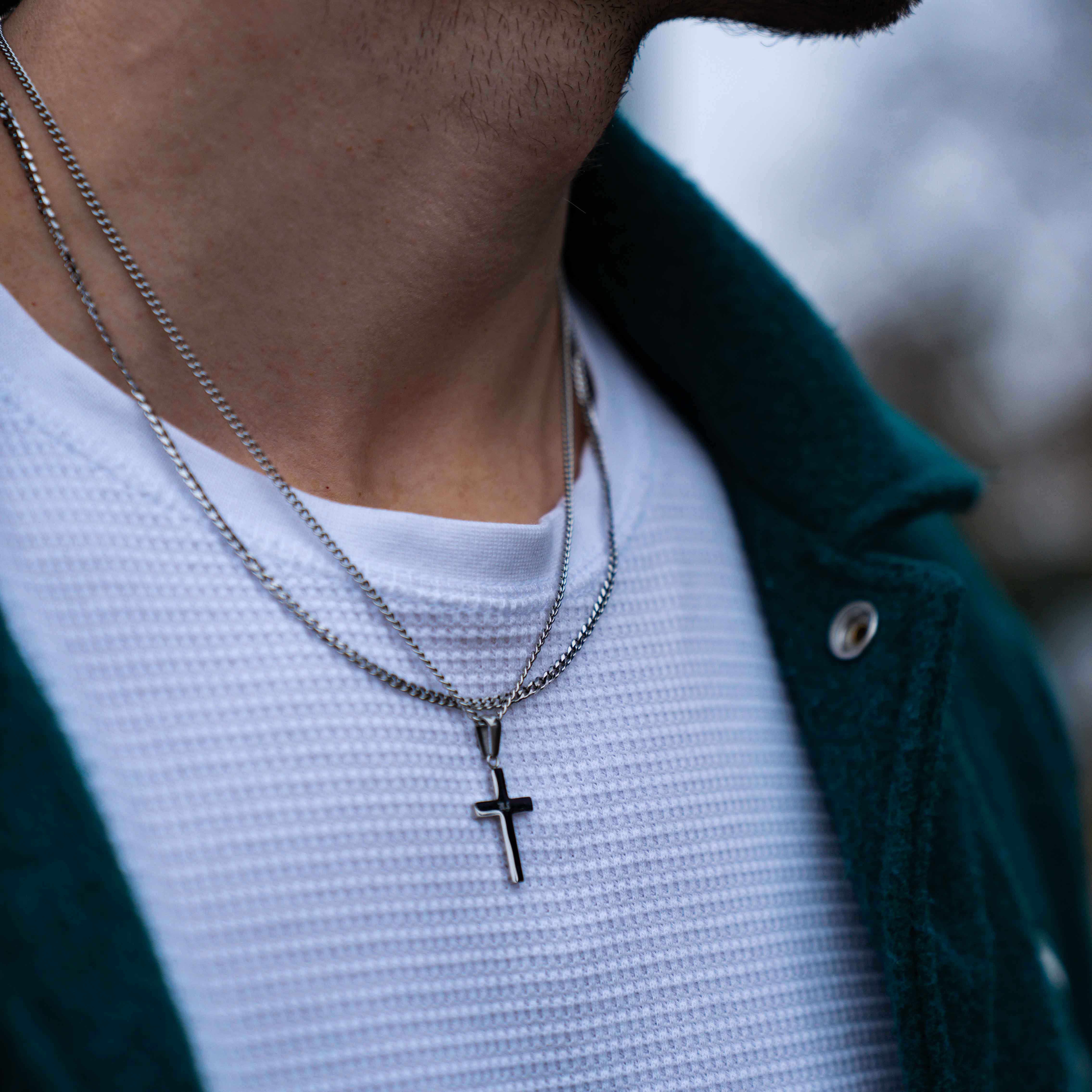 Korshalskæde - Sølvtonet