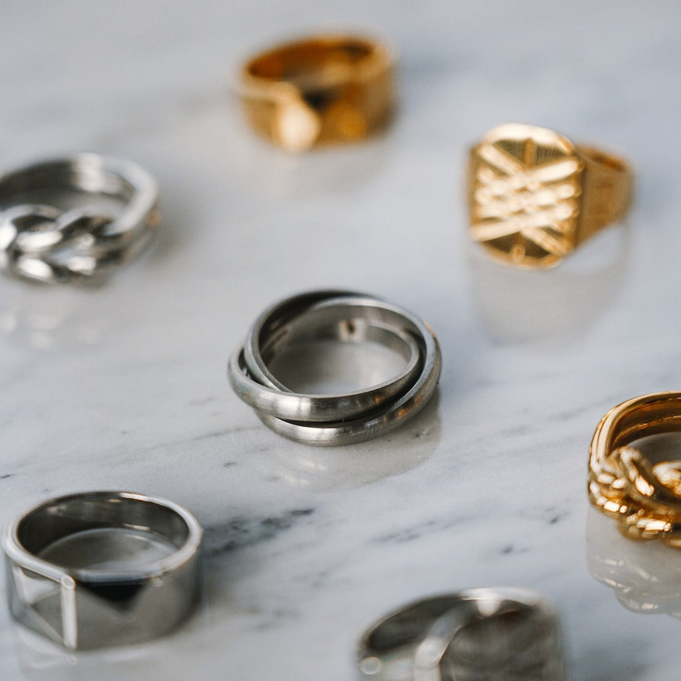 Helix band ring, Sølvtonet