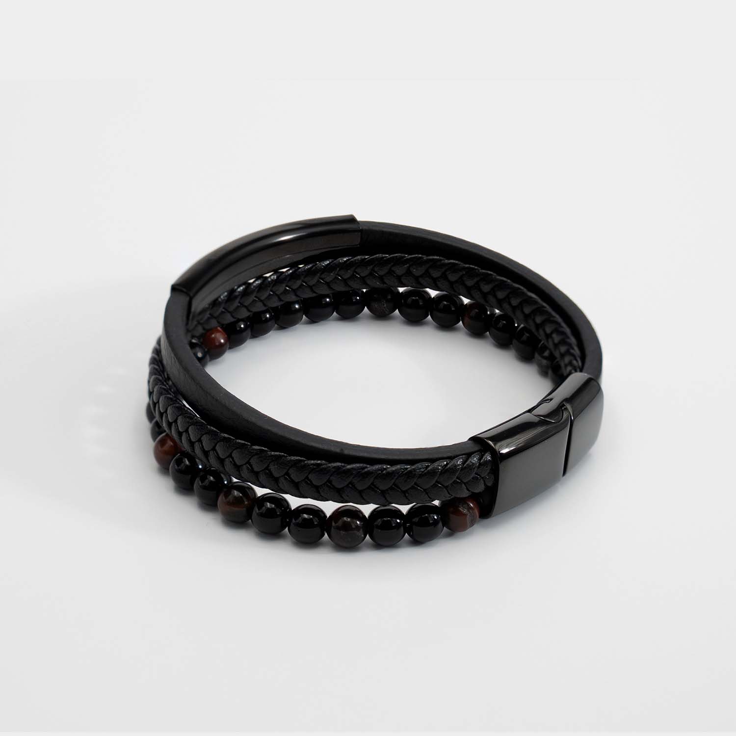Jorgmundr Læder og Perle Armbånd