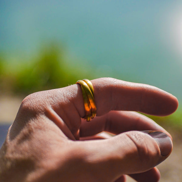 HELIX BAND RING (GULD)