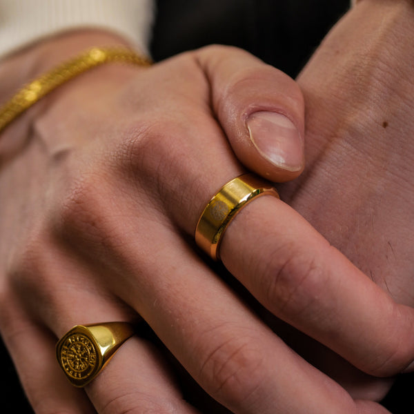 SIEMPRE VEGVISIR BAND RING (GULD)