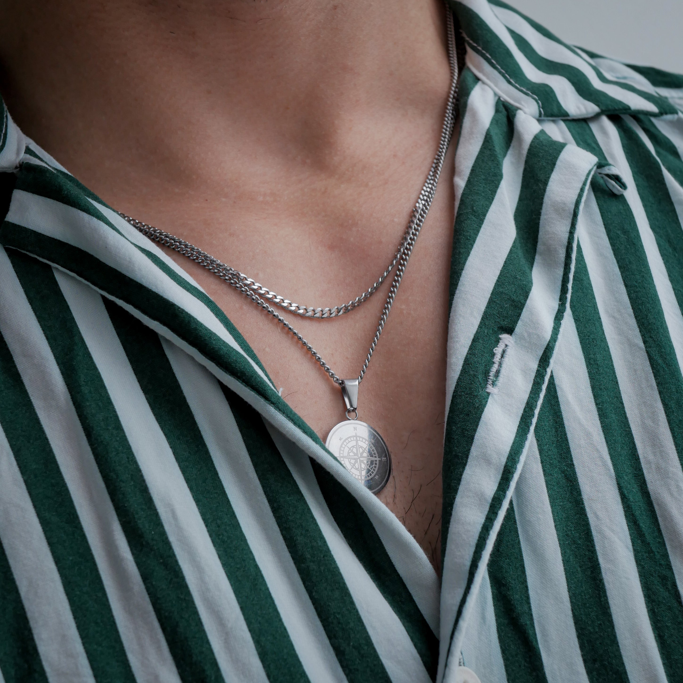 Compass halskæde - Sølvtonet