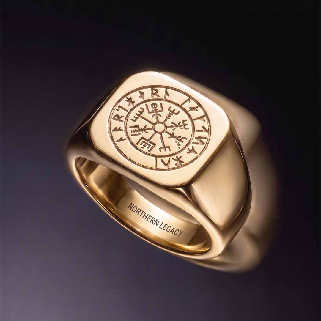 VEGVISIR SIGNET RING (GULD)
