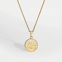 Vegvisir halskæde - Guldbelagt