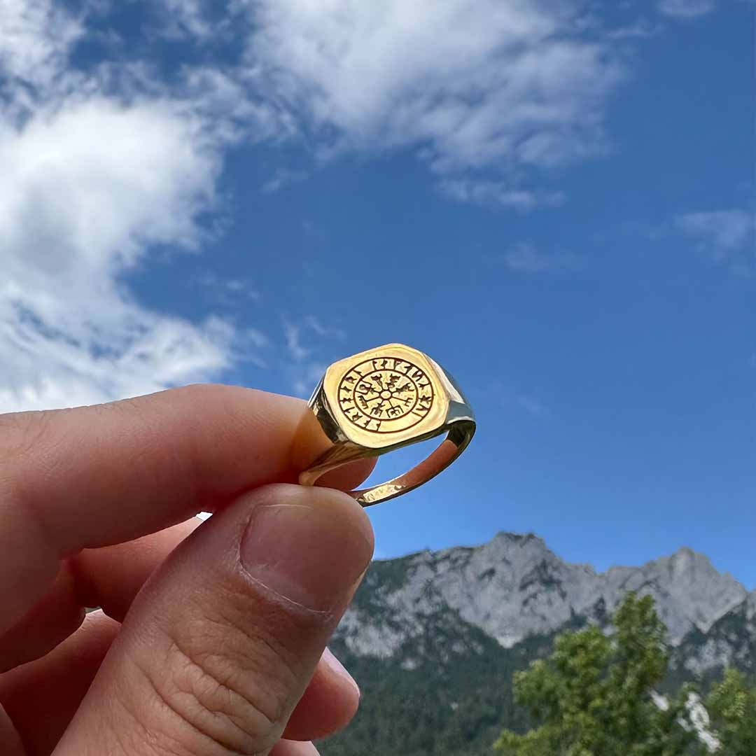 Vegvisir Signature - Guldtonet ring