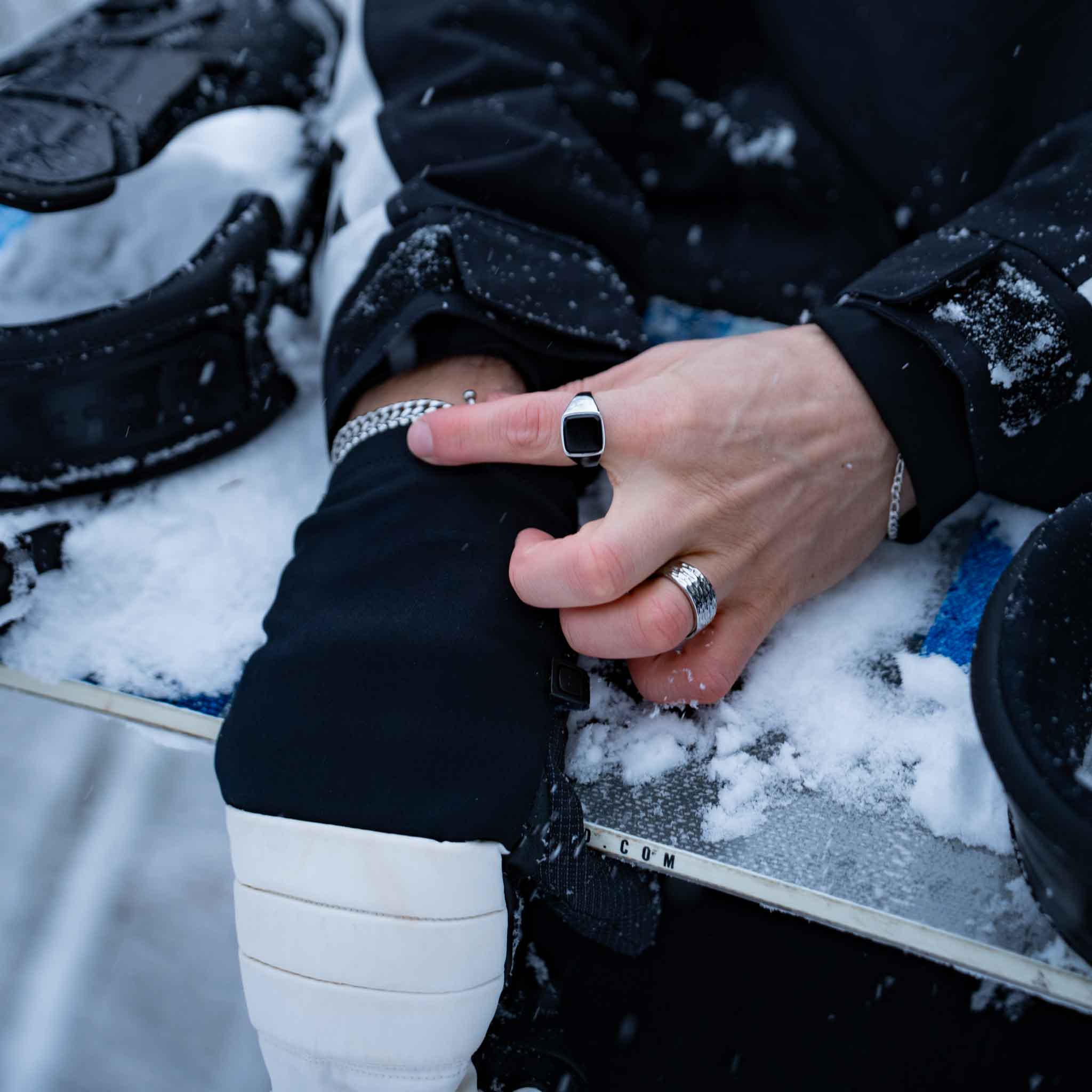 Black Onyx Signature - Sølvtonet ring