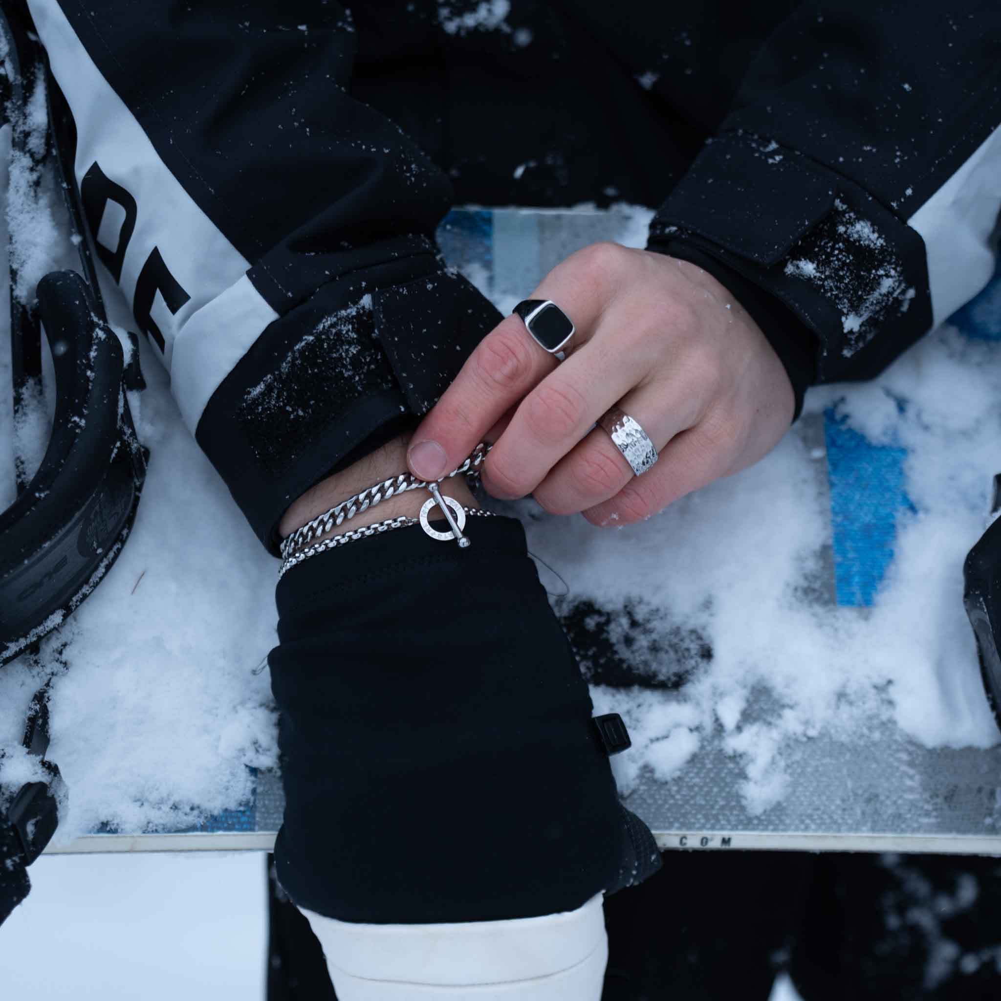 Hammered Signature - Sølvtonet ring