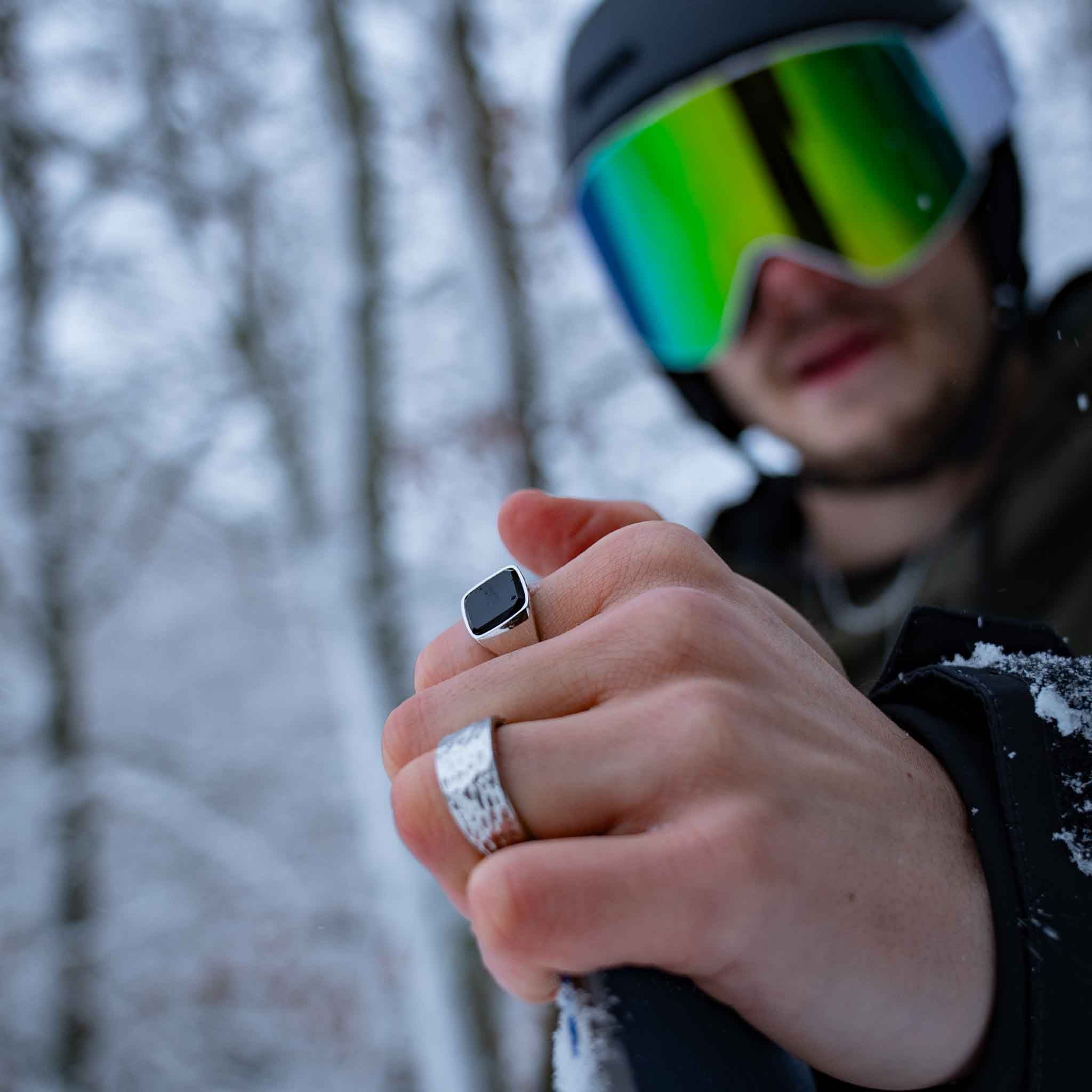 Black Onyx Signature - Sølvtonet ring