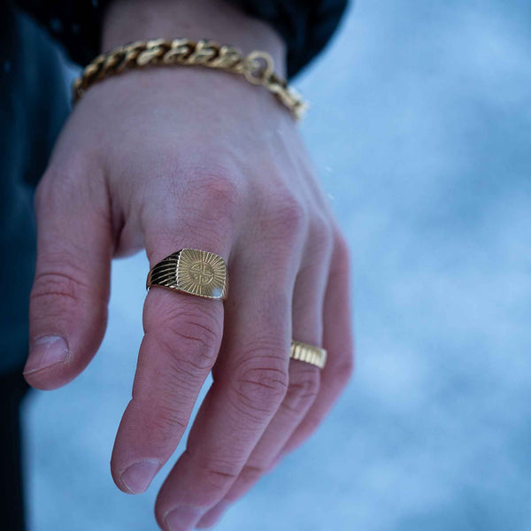 KNOT SIGNET RING (GULD)