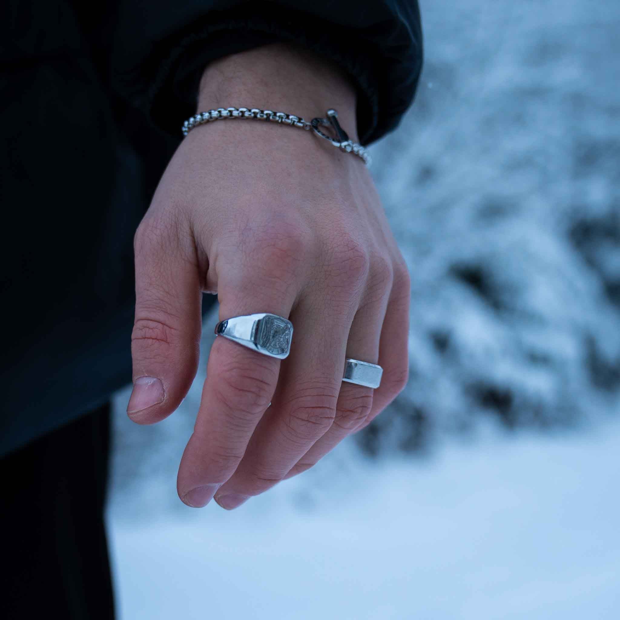 Siempre Vegvisir band - Sølvtonet ring
