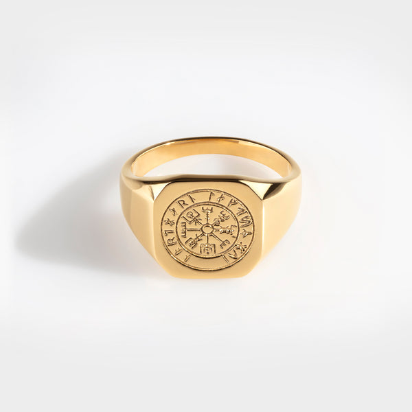 VEGVISIR SIGNET RING (GULD)
