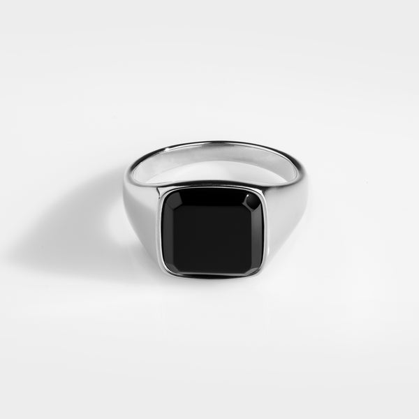BLACK ONYX SIGNET RING (SØLV)