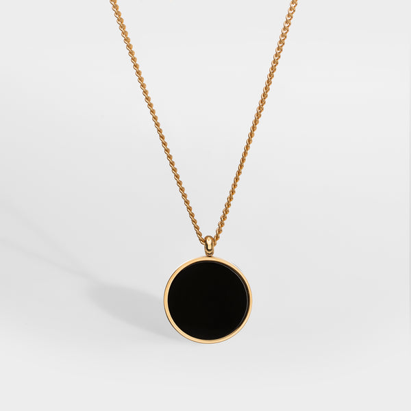 BLACK ONYX HALSKÆDE (GULD)