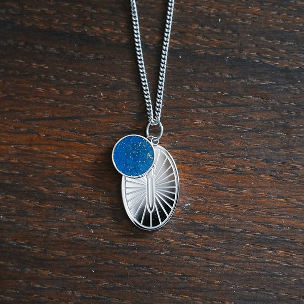 GUNGNIR LAPIS HALSKÆDE (SØLV)