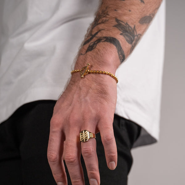 WEB OF WYRD SIGNET RING (GULD)