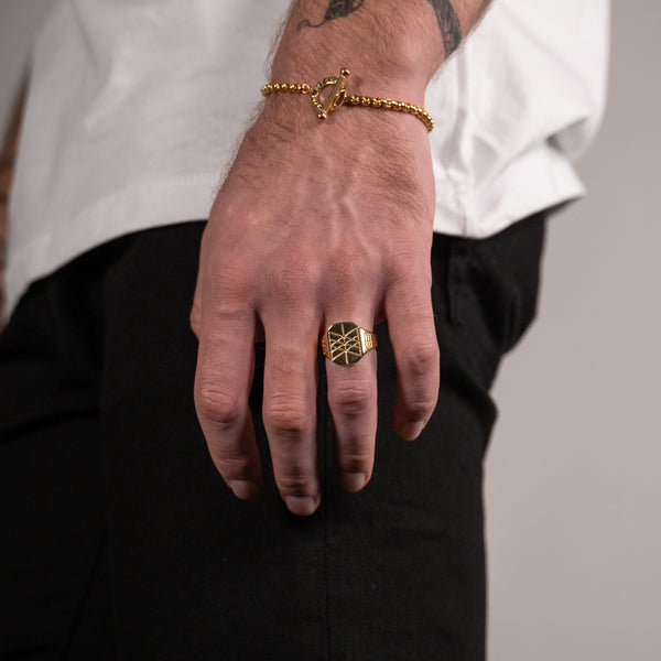 WEB OF WYRD SIGNET RING (GULD)