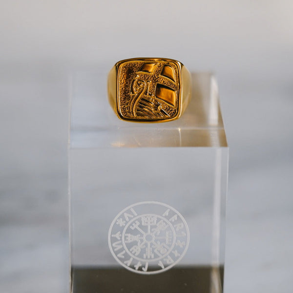 EXPLORER OVERSIZE SIGNET RING (GULD)
