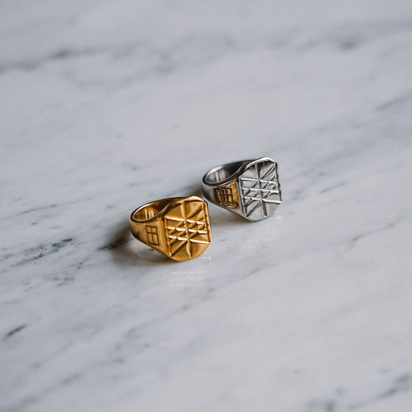 WEB OF WYRD SIGNET RING (GULD)