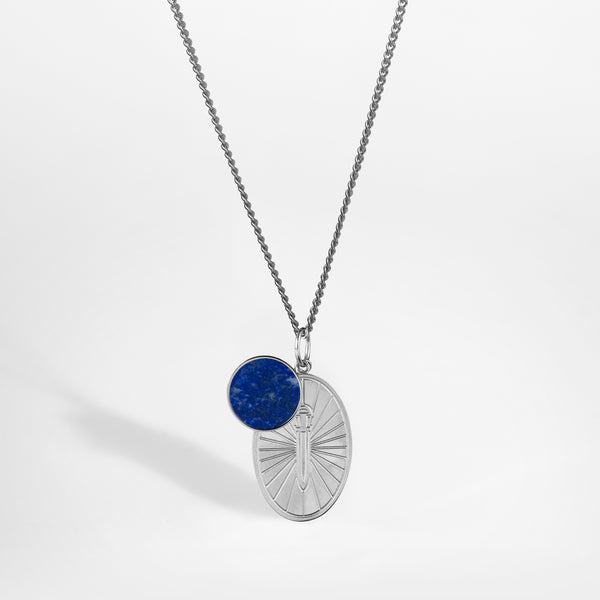 GUNGNIR LAPIS HALSKÆDE (SØLV)