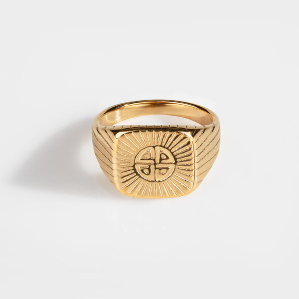 KNOT SIGNET RING (GULD)
